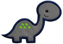 Load image into Gallery viewer, Personalized Embroidered Gray Dinosaur Toddler T-Shirt
