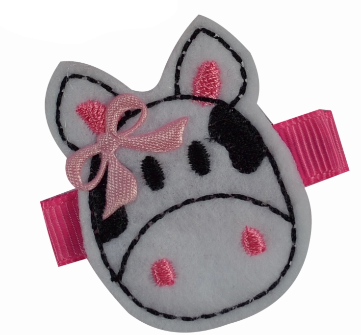 Cow Felt Hair Clippie