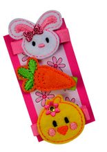 Load image into Gallery viewer, Felt Easter Bunny Hair Clips Set
