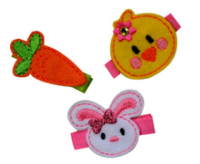 Load image into Gallery viewer, Felt Easter Bunny Hair Clips Set
