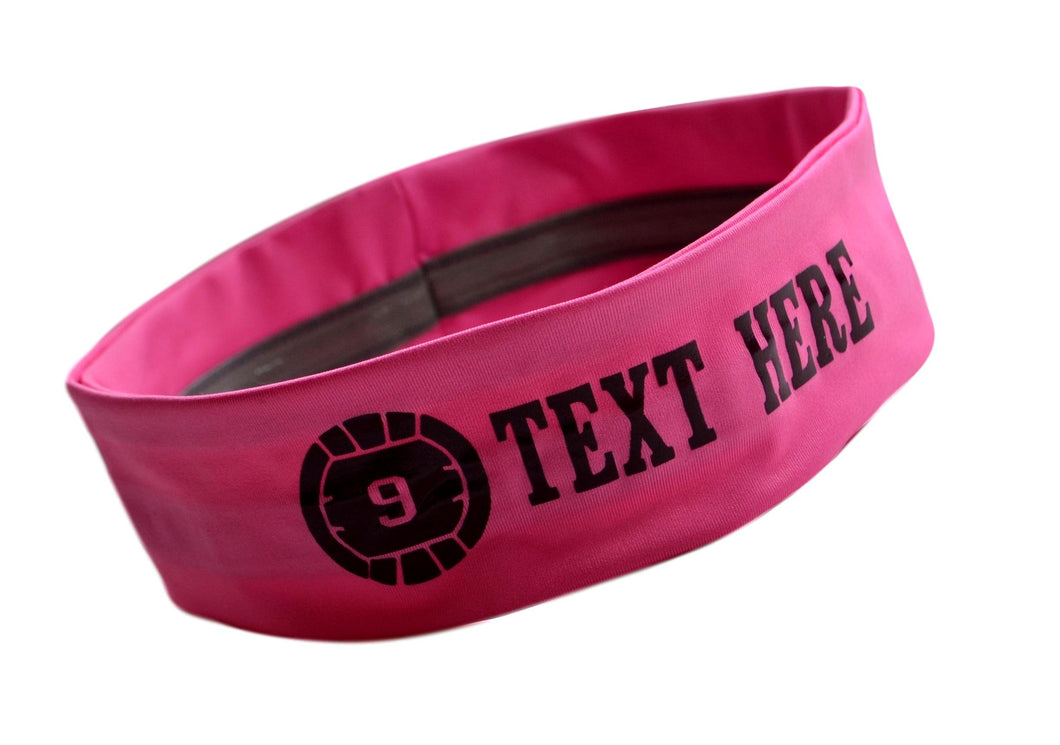 Design Your Own VOLLEYBALL No Slip Silicone Lined Stretch Headband with Your Custom VINYL Text - Quantity Discounts