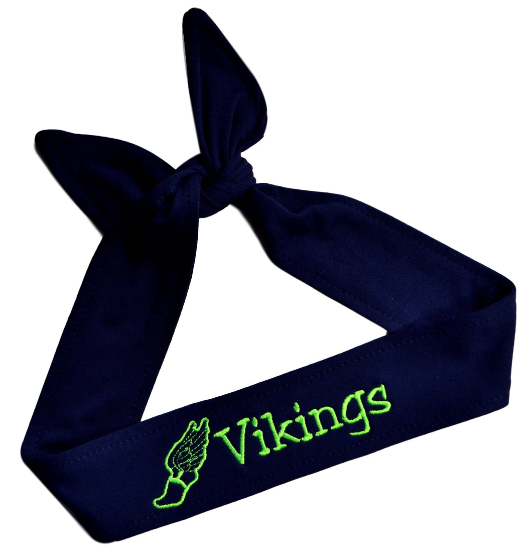 Track and Field Tie Back Moisture Wicking Headband Personalized with Your EMBROIDERED Text - Quantity Discounts