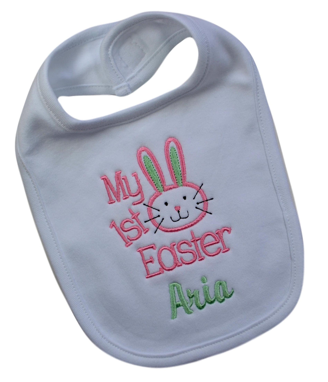 My First Easter Personalized Embroidered Bunny Bib for Baby Girls