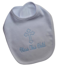 Load image into Gallery viewer, Embroidered Bless This Child Christening Baby Bib
