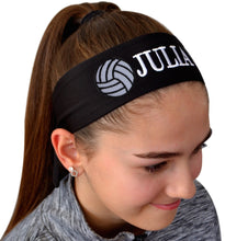 Load image into Gallery viewer, Volleyball Tie Back Moisture Wicking Headband Personalized with Your Embroidered Text - Team Discounts
