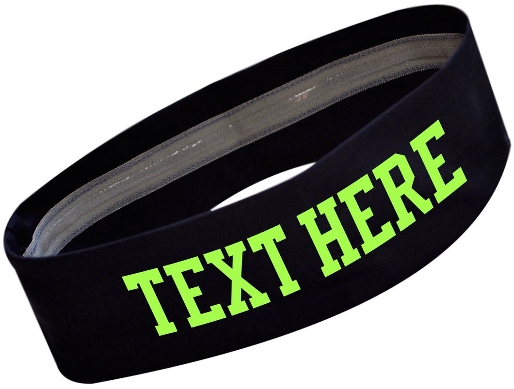 Design Your Own NO SLIP Silicone Lined Stretch Headband with Your Custom VINYL Text - Quantity Discounts
