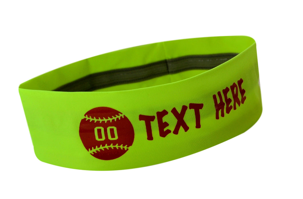 Design Your Own SOFTBALL No Slip Silicone Lined Stretch Headband with Your Custom VINYL Text - Quantity Discounts