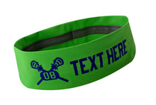 Load image into Gallery viewer, Design Your Own LACROSSE No Slip Silicone Lined Stretch Headband with Your Custom VINYL Text - Quantity Discounts
