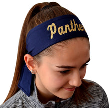 Load image into Gallery viewer, Design Your Own Tie Back Headband with Your Custom GLITTER FLAKE Text - Quantity Discounts
