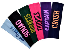 Load image into Gallery viewer, Design Your Own Cotton Stretch Headband with Your Custom GLITTER FLAKE Text - Quantity Discounts
