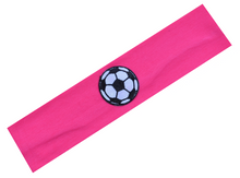 Load image into Gallery viewer, Soccer Ball Patch Cotton Stretch Headband - Quantity Discounts!
