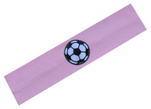 Load image into Gallery viewer, Soccer Ball Patch Cotton Stretch Headband - Quantity Discounts!
