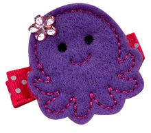 Load image into Gallery viewer, Purple Whale Felt Hair Clippie
