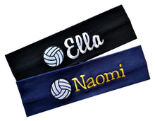 Load image into Gallery viewer, Personalized Monogrammed EMBROIDERED Volleyball Patch Cotton Stretch Headband - Quantity Discounts
