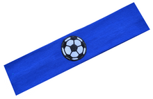 Load image into Gallery viewer, Soccer Ball Patch Cotton Stretch Headband - Quantity Discounts!
