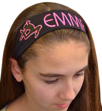 Load image into Gallery viewer, Personalized Monogrammed EMBROIDERED Gymnastics Cotton Stretch Headband - Quantity Discounts
