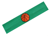 Load image into Gallery viewer, Basketball Patch Cotton Stretch Headband - Quantity Discounts!
