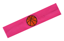 Load image into Gallery viewer, Basketball Patch Cotton Stretch Headband - Quantity Discounts!

