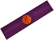 Load image into Gallery viewer, Basketball Patch Cotton Stretch Headband - Quantity Discounts!
