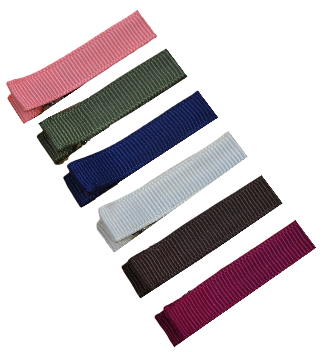 Fall No Slip Ribbon Lined Double Pronged Alligator Hair Clip Set