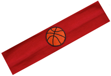 Load image into Gallery viewer, Basketball Patch Cotton Stretch Headband - Quantity Discounts!
