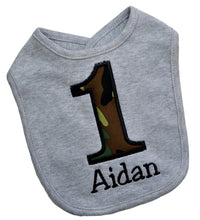 Load image into Gallery viewer, First Birthday Smash Bib for Baby Boy Turning 1 with Custom Embroidered Name
