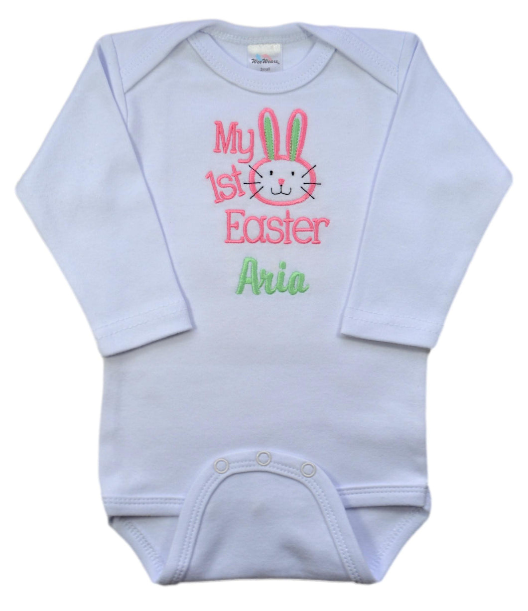 Personalized Embroidered Baby Girls My First Easter Bodysuit