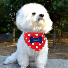 Load image into Gallery viewer, Personalized Embroidered Pet Dog Collar Scarf Bandana for Dogs - Fits up to 16&quot; Necks
