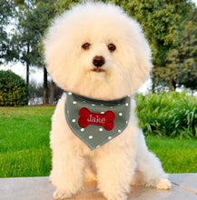 Load image into Gallery viewer, Personalized Embroidered Pet Dog Collar Scarf Bandana for Dogs - Fits up to 16&quot; Necks
