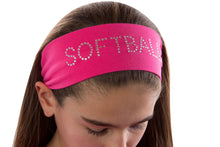 Load image into Gallery viewer, Softball Rhinestone Cotton Stretch Headband - Quantity Discounts!
