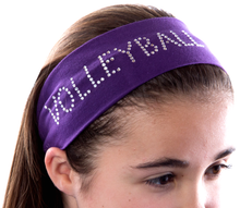 Load image into Gallery viewer, Volleyball Rhinestone Cotton Stretch Headband - Quantity Discounts!
