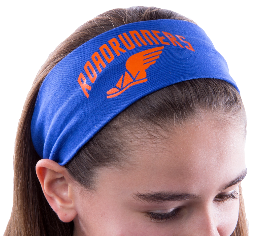 Track and Field Cotton Stretch Headband with Your Custom and Personalized VINYL Text - Quantity Discounts