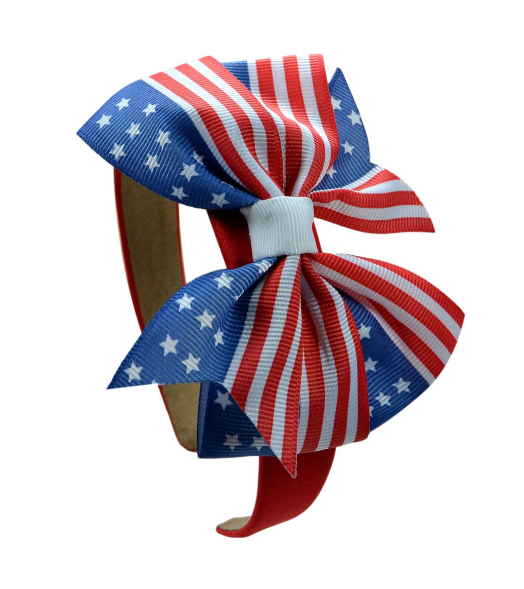4th of July Patriotic Pinwheel Bow Arch Headband