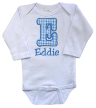 Load image into Gallery viewer, Embroidered Initial Bodysuit Romper for Baby Boys - Personalized with Your Custom Name
