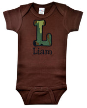 Load image into Gallery viewer, Embroidered Camouflage Initial Bodysuit Romper for Baby Boys
