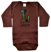 Load image into Gallery viewer, Embroidered Camouflage Initial Bodysuit Romper for Baby Boys
