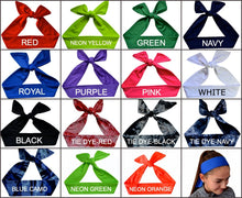 Load image into Gallery viewer, Design Your Own Tie Back Headband with Your Custom GLITTER FLAKE Text - Quantity Discounts
