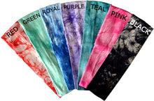Load image into Gallery viewer, Tie Dye Headband Personalized with Your Custom Vinyl Text - 2.25 Inches Wide &amp; Lightweight
