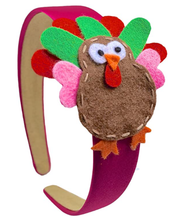 Load image into Gallery viewer, Felt Turkey Thanksgiving Toddler and Girls Arch Headband
