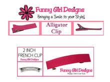 Load image into Gallery viewer, Embroidered Red Candy Cane Christmas Hair Bow
