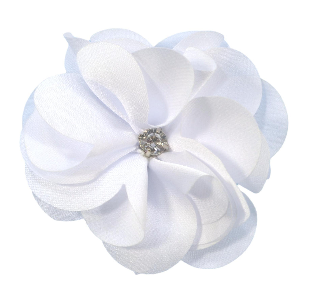 Ruby Satin Flower Hair Clip for Brides, Bridesmaids and Special Occasions