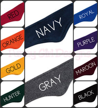 Load image into Gallery viewer, Track &amp; Field Fleece Ear Warmer Headband in Personalized GLITTER Text
