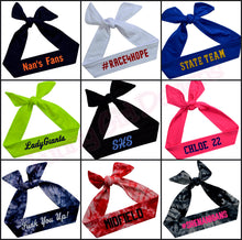 Load image into Gallery viewer, Design Your Own Tie Back Headband with Custom VINYL Text - Quantity Discounts
