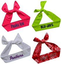 Load image into Gallery viewer, Design Your Own Tie Back Headband with Your Custom GLITTER FLAKE Text - Quantity Discounts

