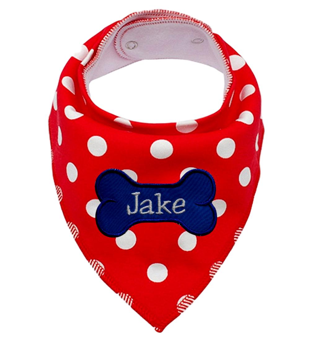 Personalized Embroidered Pet Dog Collar Scarf Bandana for Dogs - Fits up to 16