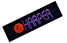 Load image into Gallery viewer, Personalized Monogrammed EMBROIDERED Basketball Patch Cotton Stretch Headband - Quantity Discounts
