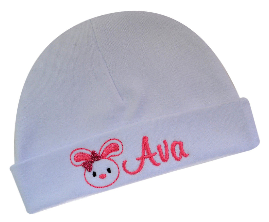 Baby Girl Easter Bunny Personalized Embroidered Hat