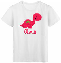 Load image into Gallery viewer, Personalized Embroidered Dinosaur Toddler T-Shirt - 3 COLORS!
