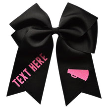 Load image into Gallery viewer, Design Your Own Custom Cheer Bow with GLITTER FLAKE Text - Quantity Discounts
