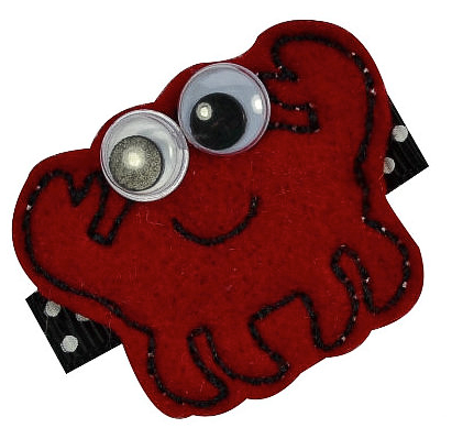 Crab Felt Hair Clippie 3 Colors!